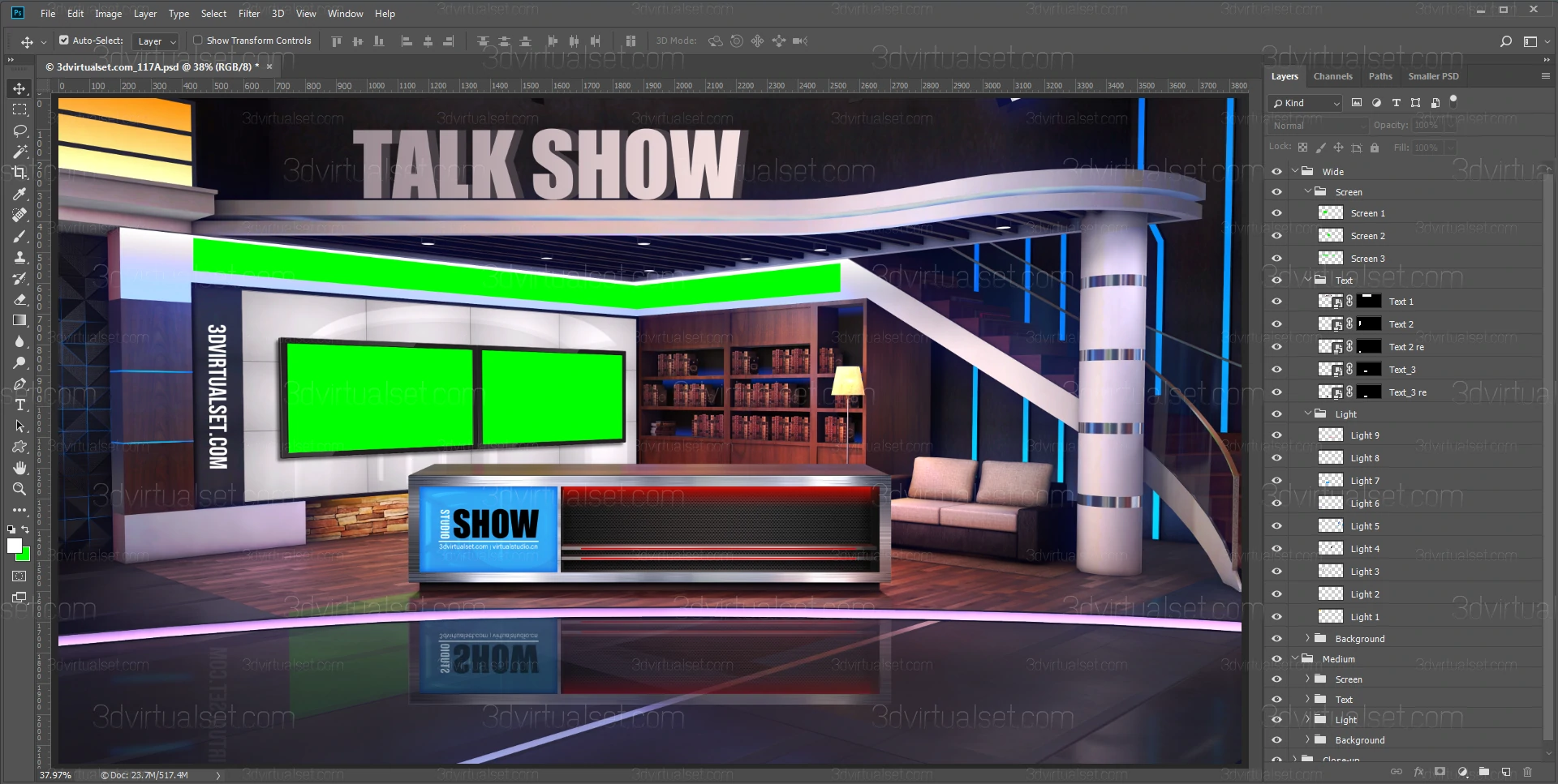 Virtual Studio 117A for Photoshop Templates